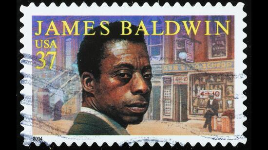 Novelist James Baldwin on American postage stamp. (spatuletail/Shutterstock)