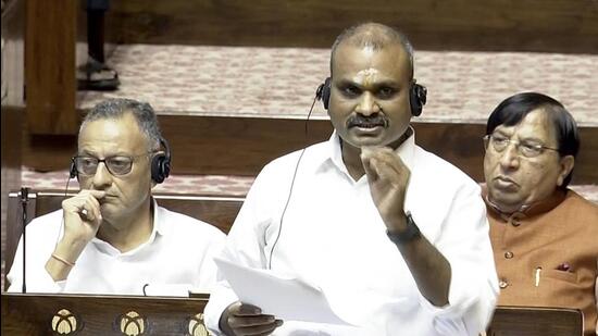 Union minister of state L Murugan speaks in the Rajya Sabha during the Monsoon session of Parliament. (PTI)