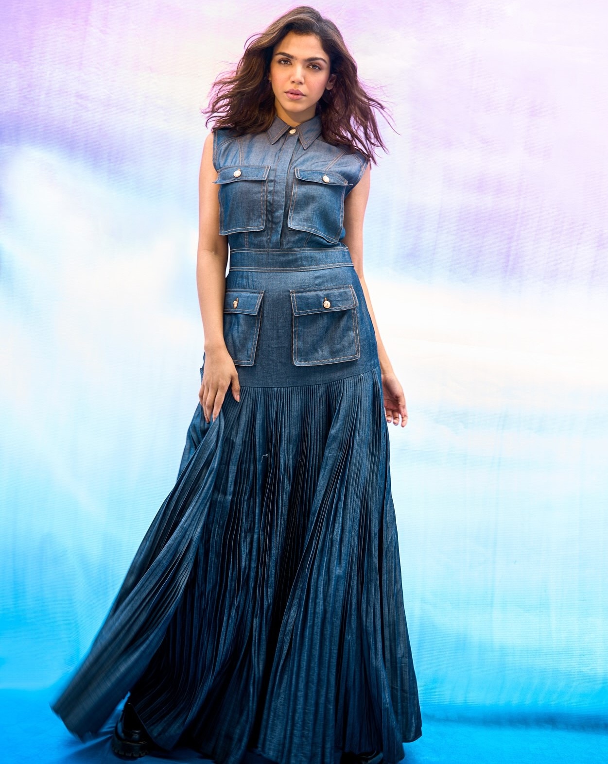 For a more dressy event, slip into a denim co-ord set like actor Shriya Pilgaonkar(Photo: Instagram) For a more dressy event, slip into a denim co-ord set like actor Shriya Pilgaonkar(Photo: Instagram)