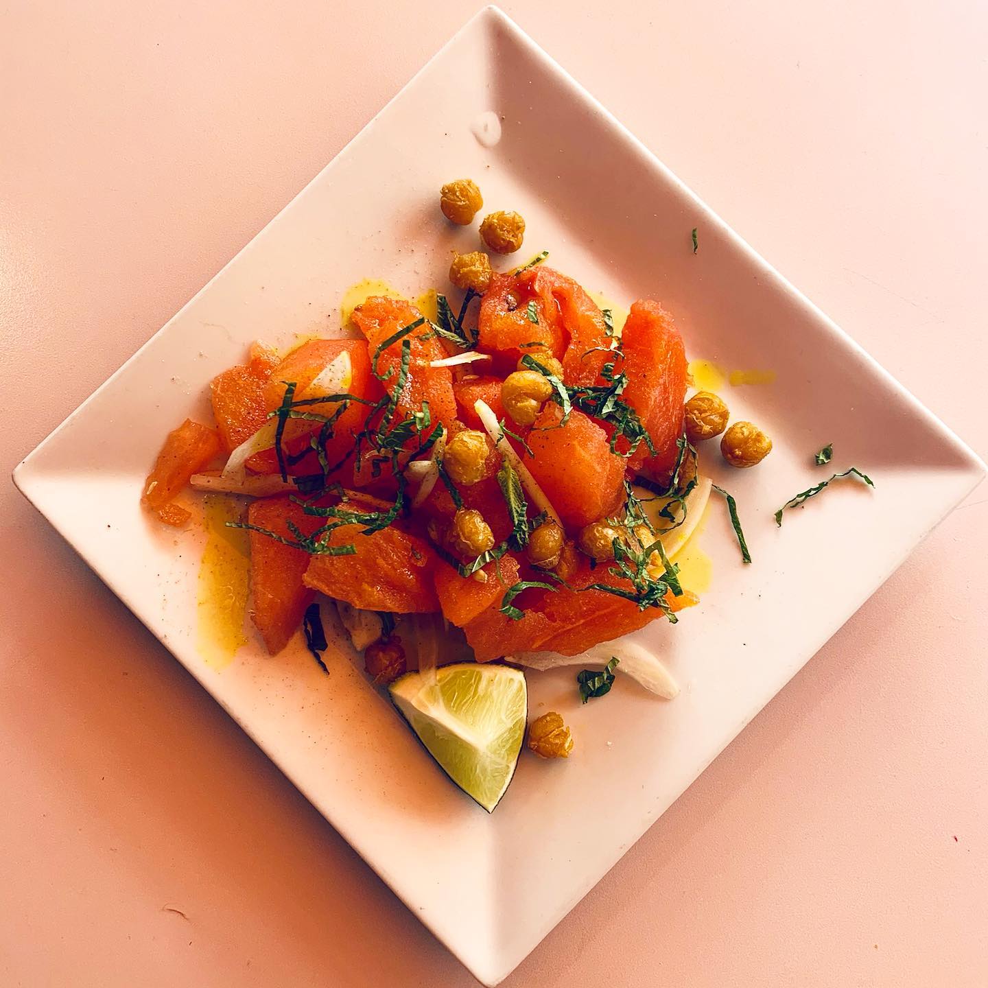 To make the perfect chaat, sprinkle some chaat masala black pepper and salt on top of watermelon chunks and serve with nuts or lentils(Photo: Instagram) To make the perfect chaat, sprinkle some chaat masala black pepper and salt on top of watermelon chunks and serve with nuts or lentils(Photo: Instagram)