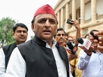 Samajwadi Party MP Akhilesh Yadav at the Parliament in New Delhi. Samajwadi Party MP Akhilesh Yadav at the Parliament in New Delhi.