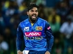 Sri Lanka's Wanindu Hasaranga celebrates after taking the wicket of India's Virat Kohli during the first one-day international Sri Lanka's Wanindu Hasaranga celebrates after taking the wicket of India's Virat Kohli during the first one-day international