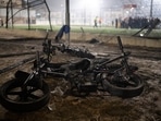 Scattered burned-out bicycles, scooters and electric bikes with melted batteries were found near the area of impact of rockets launched allegedly by Hezbollah on July 27. (AP Photo/Leo Correa) Scattered burned-out bicycles, scooters and electric bikes with melted batteries were found near the area of impact of rockets launched allegedly by Hezbollah on July 27. (AP Photo/Leo Correa)