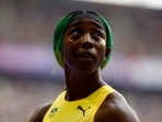 Shelly-Ann Fraser-Pryce of Jamaica reacts after the heats