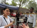Sylvia Chan, a tourist in Delhi, was scammed by a rickshaw puller.(YouTube/TravelswithSyl) Sylvia Chan, a tourist in Delhi, was scammed by a rickshaw puller.(YouTube/TravelswithSyl)