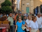 Khan-el Khalili is visited by a big number of tourists on a daily basis