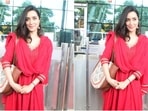 Shraddha Kapoor wears a sindoori red suit set for promoting Stree 2. (Instagram ) Shraddha Kapoor wears a sindoori red suit set for promoting Stree 2. (Instagram )