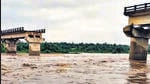 A portion of a bridge collapsed after heavy rains, in Bokaro district of Jharkhand on Saturday. (PTI) A portion of a bridge collapsed after heavy rains, in Bokaro district of Jharkhand on Saturday. (PTI)