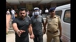 Retired assistant inspector general (AIG) Malvinder Singh Sidhu in police custody. (Ravi Kumar/HT) Retired assistant inspector general (AIG) Malvinder Singh Sidhu in police custody. (Ravi Kumar/HT)
