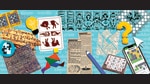 Spot an iron magic square from Ancient China and a stamp from Macau bearing the same game; the Bakhshali manuscript; Sam Loyd’s Trick Donkeys; a visual puzzle from Henry Dudeney’s Amusements in Mathematics; the 1913 crossword (it was diamond-shaped); a 15 Puzzle, a Wordle; tangrams, and Mukul Sharma’s Mindsport. (Images: Wikimedia Commons; British Museum; Shutterstock; Science Museum Group; mukulsharma.org.in) Spot an iron magic square from Ancient China and a stamp from Macau bearing the same game; the Bakhshali manuscript; Sam Loyd’s Trick Donkeys; a visual puzzle from Henry Dudeney’s Amusements in Mathematics; the 1913 crossword (it was diamond-shaped); a 15 Puzzle, a Wordle; tangrams, and Mukul Sharma’s Mindsport. (Images: Wikimedia Commons; British Museum; Shutterstock; Science Museum Group; mukulsharma.org.in)