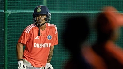 India's Ishan Kishan during a practice session at the Y.S. Rajasekhara Reddy Cricket Stadium in Visakhapatnam (AFP) India's Ishan Kishan during a practice session at the Y.S. Rajasekhara Reddy Cricket Stadium in Visakhapatnam (AFP)