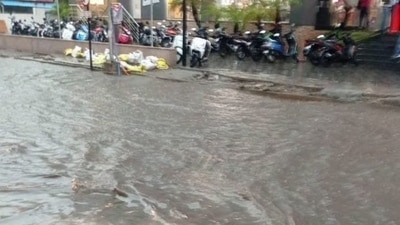 The Bengaluru city traffic police department issues waterlogging alerts via social media. (Representative image) (@blrcitytraffic/X) The Bengaluru city traffic police department issues waterlogging alerts via social media. (Representative image) (@blrcitytraffic/X)
