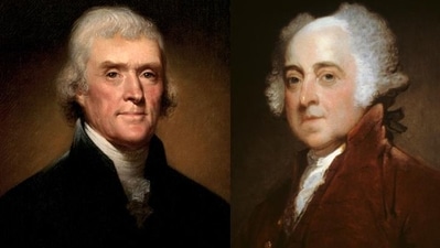 1. Thomas Jefferson and John Adams' friendship stood out despite their political differences and their correspondence, after they both served as the Presidents of United States of America, offers invaluable insights into the American Revolution and the early years of the US.&nbsp; (Photo by Twitter/triviapotus)