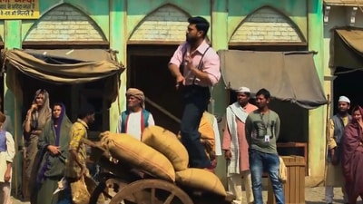 A screengrab of Ram Charan's deleted scene from RRR. A screengrab of Ram Charan's deleted scene from RRR.