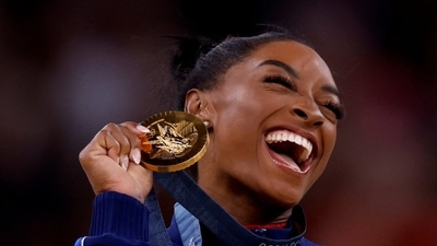 Simone Biles won gold in gymnastics women's vault, her pet event. It was her third gold medal at the Paris Games itself and the seventh overall of her career. Biles came up with a truly mind boggling routine that gives her a score of 15.300. Brazil's Rebeca Andrade took silver with 14.966 while Biles's USA teammate Jade Carey won bronze with 14.466. (REUTERS)