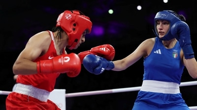 Imane Khelif of Algeria and Angela Carini of Italy in action. (REUTERS)