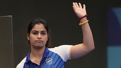 She had been flitting between second and third for much of the final. However, she had to then bow out in a shootout for third spot with Hungary's Veronika Major. (REUTERS)