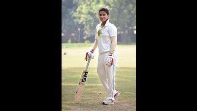 Riding high on Taniyaa Bhatia’s fiery 56-ball unbeaten knock of 94 runs, Jalandhar recorded a fine six-wicket win over Patiala in the final of the Punjab senior women’s T20 inter-district cricket tournament played at the IS Bindra PCa stadium in Mohali on Saturday. (HT Photo)