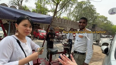 Sylvia Chan, a tourist in Delhi, was scammed by a rickshaw puller. (YouTube/TravelswithSyl) Sylvia Chan, a tourist in Delhi, was scammed by a rickshaw puller. (YouTube/TravelswithSyl)