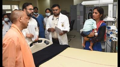Uttar Pradesh CM Yogi Adityanath during his visit to BRD Medical College in Gorakhpur on August 3. (Sourced) Uttar Pradesh CM Yogi Adityanath during his visit to BRD Medical College in Gorakhpur on August 3. (Sourced)