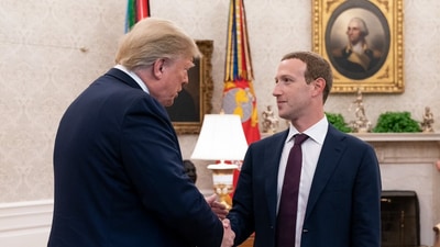 Donald Trump said Zuckerberg gave him the assurance that he would “not support a Democrat" in the 2024 White House race. (DonaldTrump/Twitter) Donald Trump said Zuckerberg gave him the assurance that he would “not support a Democrat" in the 2024 White House race. (DonaldTrump/Twitter)