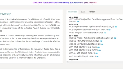 AP NEET Counselling 2024: List of eligible candidates released at drysruhs.edu.in AP NEET Counselling 2024: List of eligible candidates released at drysruhs.edu.in