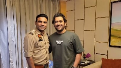 MS Dhoni poses for a photo with Joginder Sharma. MS Dhoni poses for a photo with Joginder Sharma.
