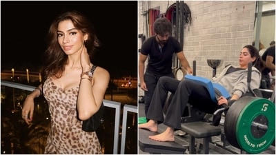 Khushi Kapoor shared a video of her doing hip thrusts while lifting 200 kgs. (Instagram ) Khushi Kapoor shared a video of her doing hip thrusts while lifting 200 kgs. (Instagram )