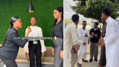 New trend 'Just Give Me My Money' has taken TikTok by storm (TikTok/ @donna_amarah/ @ha_twin2) New trend 'Just Give Me My Money' has taken TikTok by storm (TikTok/ @donna_amarah/ @ha_twin2)