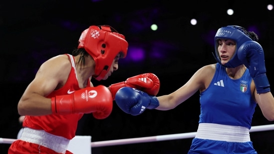 Imane Khelif of Algeria and Angela Carini of Italy in action. (REUTERS)