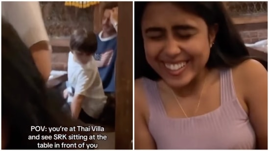 Shah Rukh Khan fans spot him and AbRam at NYC restaurant, can't stop giggling in cute video. Watch