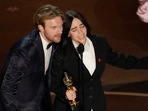 Siblings Billie Eilish and Finneas O'Connell at the Academy Awards ceremony, where they won an Oscar for the song Siblings Billie Eilish and Finneas O'Connell at the Academy Awards ceremony, where they won an Oscar for the song