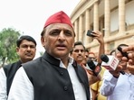 Samajwadi Party MP Akhilesh Yadav at the Parliament in New Delhi. Samajwadi Party MP Akhilesh Yadav at the Parliament in New Delhi.
