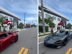 The image is taken from IShowSpeed’s “jumping over luxury cars” viral stunt video. 