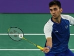 Lakshya Sen of India in action during the match against Viktor Axelsen of Denmark. 
