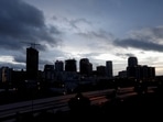Clouds loom over the city as Tropical Storm Debby approaches the Gulf Coast, in St. Petersburg, Florida, U.S., August 4, 2024. REUTERS/Octavio Jones