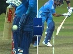 Virat Kohli survived thanks to an inside edge