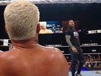 WWE SummerSlam 2024 Live Updates: Roman Reigns returned to assist Cody Rhodes.(Screengrab) WWE SummerSlam 2024 Live Updates: Roman Reigns returned to assist Cody Rhodes.(Screengrab)