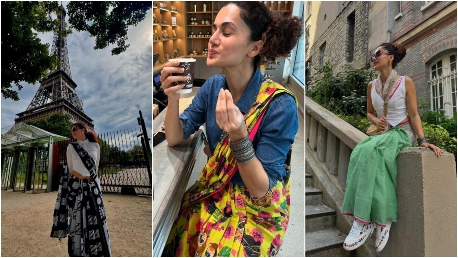 Taapsee Pannu’s refreshing saree looks to support husband Mathias Boe at Paris Olympics should inspire you. Pics | Fashion Trends