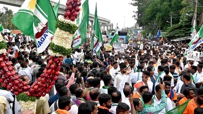 The 10-day 'Mysore Chalo' Padayatra started from Kengeri in Bengaluru to Mysore over the alleged MUDA and Valmiki Corporation scams. (ANI Photo) (Savitha)