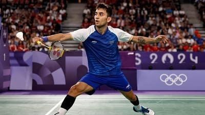 Lakshya Sen suffered a straight-game defeat to reigning champion Viktor Axelsen (AFP) Lakshya Sen suffered a straight-game defeat to reigning champion Viktor Axelsen (AFP)