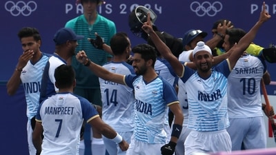 India beat Great Britain 4-2 in penalty shoot-out to enter the semifinals of the men's hockey event at the Paris Olympics. (AFP) India beat Great Britain 4-2 in penalty shoot-out to enter the semifinals of the men's hockey event at the Paris Olympics. (AFP)