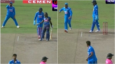 Rohit Sharma mockingly charges at Washington Sundar after the latter loses his run-up twice (X) Rohit Sharma mockingly charges at Washington Sundar after the latter loses his run-up twice (X)