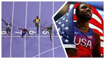 Noah Lyles is the first American to win the 100m Olympic event since Justin Gatlin won gold at the 2004 Athens Games. (Reuters) Noah Lyles is the first American to win the 100m Olympic event since Justin Gatlin won gold at the 2004 Athens Games. (Reuters)