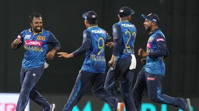 Sri Lanka produced a brilliant comeback to defeat India by 32 runs and take a 1-0 lead in the three-match series. (PTI) Sri Lanka produced a brilliant comeback to defeat India by 32 runs and take a 1-0 lead in the three-match series. (PTI)