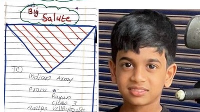 Wayanad's Class 3 student Rayan (X/@IaSouthern) Wayanad's Class 3 student Rayan (X/@IaSouthern)