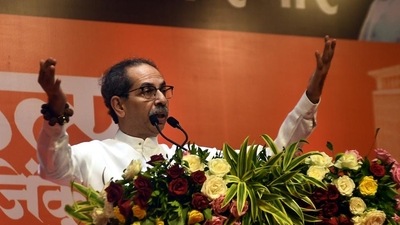 Thackeray accused the BJP, a former ally, of orchestrating splits in political parties, notably the Shiv Sena and the Nationalist Congress Party (NCP). (HT PHOTO) Thackeray accused the BJP, a former ally, of orchestrating splits in political parties, notably the Shiv Sena and the Nationalist Congress Party (NCP). (HT PHOTO)