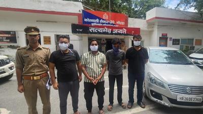 The four accused from the first incident at Sector 20 police station. (HT Photo) The four accused from the first incident at Sector 20 police station. (HT Photo)