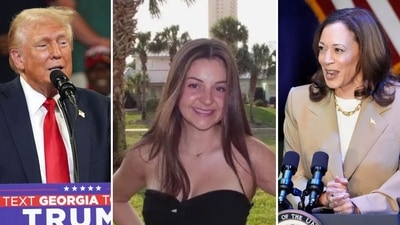 Donald Trump says slain Laken Riley's ‘blood is on Kamala Harris’ hands’ (REUTERS/Megan Varner, GoFundMe, AP Photo/Stephanie Scarbrough, Pool) Donald Trump says slain Laken Riley's ‘blood is on Kamala Harris’ hands’ (REUTERS/Megan Varner, GoFundMe, AP Photo/Stephanie Scarbrough, Pool)