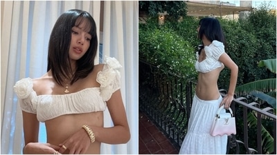 Blackpink member Lisa is enjoying the Italian summer in the most stylish outfits! The rapper travelled to Italy recently for a summer getaway. She has been posting pictures from her vacation. The Rockstar singer's latest pictures show her in a tiny white bralette and a matching maxi skirt. It is the ultimate summer outfit. Scroll down to see it. (Instagram) Blackpink member Lisa is enjoying the Italian summer in the most stylish outfits! The rapper travelled to Italy recently for a summer getaway. She has been posting pictures from her vacation. The Rockstar singer's latest pictures show her in a tiny white bralette and a matching maxi skirt. It is the ultimate summer outfit. Scroll down to see it. (Instagram)